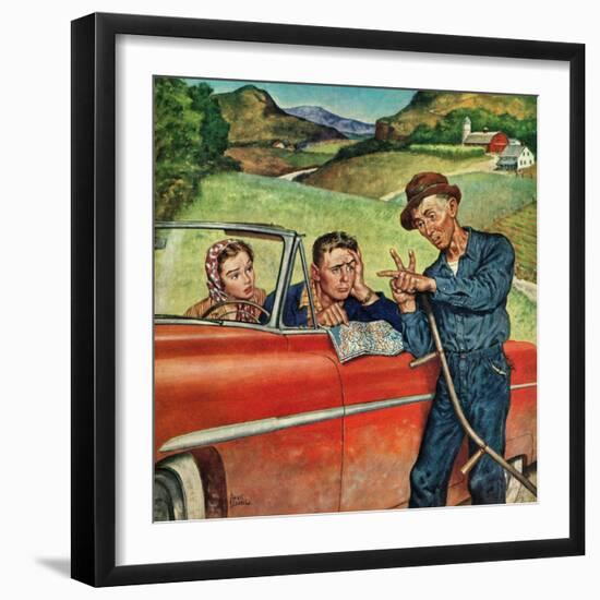 "Go Two Miles, Turn Left...", July 9, 1955-Amos Sewell-Framed Giclee Print