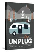 Go Unplug (Camper) - Discover the Parks-Lantern Press-Stretched Canvas