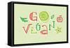 Go Vegan Hand Lettering Illustration-CPDLab-Framed Stretched Canvas