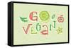 Go Vegan Hand Lettering Illustration-CPDLab-Framed Stretched Canvas