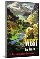 Go West By Train-null-Mounted Art Print