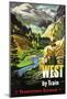 Go West By Train-null-Mounted Art Print