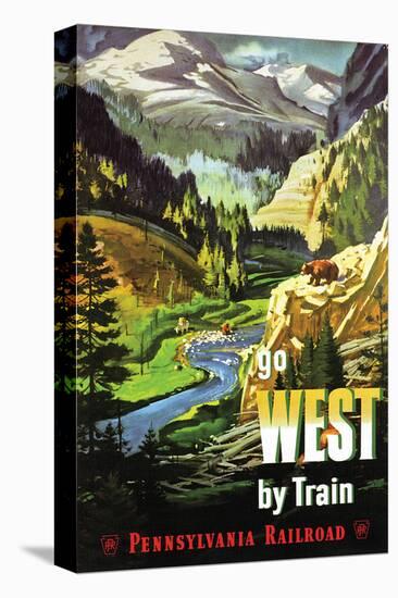 Go West By Train-null-Stretched Canvas