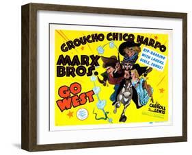 Go West, Chico Marx, Groucho Marx, Harpo Marx [The Marx Brothers], 1940-null-Framed Art Print