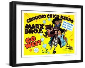 Go West, Chico Marx, Groucho Marx, Harpo Marx [The Marx Brothers], 1940-null-Framed Art Print