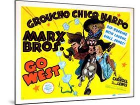 Go West, Chico Marx, Groucho Marx, Harpo Marx [The Marx Brothers], 1940-null-Mounted Art Print