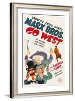 Go West, Groucho Marx, Harpo Marx, Chico Marx, Diana Lewis, 1940-null-Framed Art Print