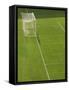 Goal and Net on Empty Soccer Field-David Madison-Framed Stretched Canvas