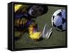 Goalie Attempting to Stop a Soccer Ball-null-Framed Stretched Canvas