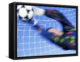 Goalie Attempting to Stop a Soccer Ball-null-Framed Stretched Canvas