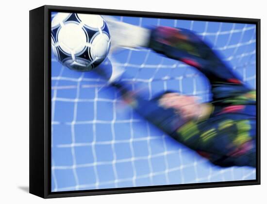 Goalie Attempting to Stop a Soccer Ball-null-Framed Stretched Canvas