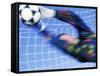 Goalie Attempting to Stop a Soccer Ball-null-Framed Stretched Canvas