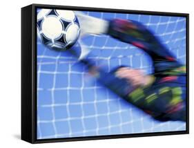 Goalie Attempting to Stop a Soccer Ball-null-Framed Stretched Canvas