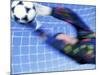 Goalie Attempting to Stop a Soccer Ball-null-Mounted Photographic Print