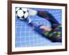 Goalie Attempting to Stop a Soccer Ball-null-Framed Photographic Print