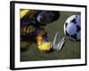 Goalie Attempting to Stop a Soccer Ball-null-Framed Photographic Print