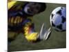 Goalie Attempting to Stop a Soccer Ball-null-Mounted Photographic Print