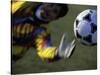 Goalie Attempting to Stop a Soccer Ball-null-Stretched Canvas