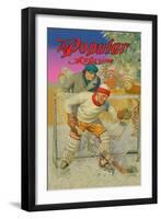 Goalie Making Glove Save-null-Framed Art Print