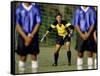 Goalie Preparing to Block Penalty Shot-null-Framed Stretched Canvas