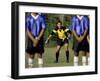 Goalie Preparing to Block Penalty Shot-null-Framed Premium Photographic Print