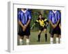 Goalie Preparing to Block Penalty Shot-null-Framed Premium Photographic Print