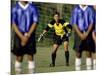 Goalie Preparing to Block Penalty Shot-null-Mounted Photographic Print