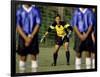 Goalie Preparing to Block Penalty Shot-null-Framed Photographic Print