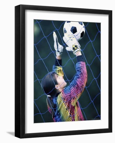 Goalie Stopping the Ball-null-Framed Photographic Print