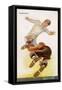 Goalkeeper Makes a Brave Save at the Feet of an Oncoming Striker-null-Framed Stretched Canvas