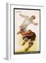 Goalkeeper Makes a Brave Save at the Feet of an Oncoming Striker-null-Framed Art Print