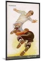 Goalkeeper Makes a Brave Save at the Feet of an Oncoming Striker-null-Mounted Art Print