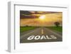 Goals on Highway Road of Empty Asphalt Road at Beautiful Sunset.-tortoon-Framed Photographic Print