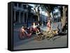 Goat Cart with Children on a Sunday in the Plaza De La Revolucion, Bayamo, Cuba, West Indies-R H Productions-Framed Stretched Canvas