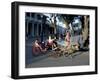 Goat Cart with Children on a Sunday in the Plaza De La Revolucion, Bayamo, Cuba, West Indies-R H Productions-Framed Photographic Print