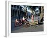 Goat Cart with Children on a Sunday in the Plaza De La Revolucion, Bayamo, Cuba, West Indies-R H Productions-Framed Photographic Print