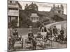 Goat Carts and People at Felixstowe Suffolk-null-Mounted Photographic Print