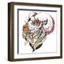 Goat Christmas, New Year Card-worksart-Framed Art Print