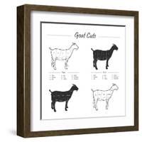 Goat Cut Scheme - B&W-ONiONAstudio-Framed Art Print