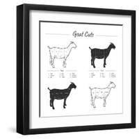 Goat Cut Scheme - B&W-ONiONAstudio-Framed Art Print