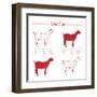 Goat Cuts-ONiONAstudio-Framed Art Print