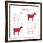 Goat Cuts-ONiONAstudio-Framed Art Print