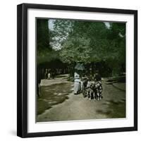 Goat-Drawn Carriage at the Jardin D'Acclimatation, Paris (XVIth Arrondissement), Circa 1895-Leon, Levy et Fils-Framed Photographic Print