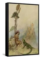 Goat-Face and the Lizard-Warwick Goble-Framed Stretched Canvas