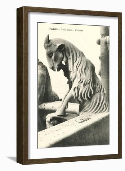 Goat Gargoyle, Notre Dame-null-Framed Art Print