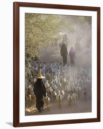 Goat Herder, Al Wadi Dawan, Nr Wadi Hadhramawt, Yemen-Peter Adams-Framed Photographic Print