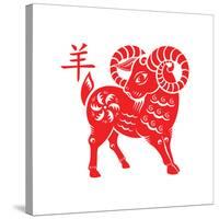 Goat Papercut of 2015 Lunar Year Symbol-sahuad-Stretched Canvas