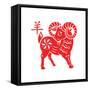 Goat Papercut of 2015 Lunar Year Symbol-sahuad-Framed Stretched Canvas
