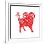 Goat Papercut of 2015 Lunar Year Symbol-sahuad-Framed Photographic Print