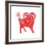 Goat Papercut of 2015 Lunar Year Symbol-sahuad-Framed Photographic Print
